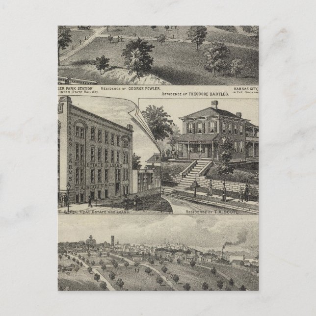 Ansichten von Kansas City, Kansas Postkarte (Vorderseite)