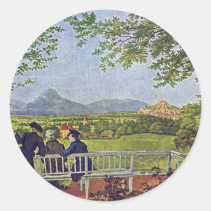 Ansichten von Salzburg von Julius Schnorr von Caro Runder Aufkleber