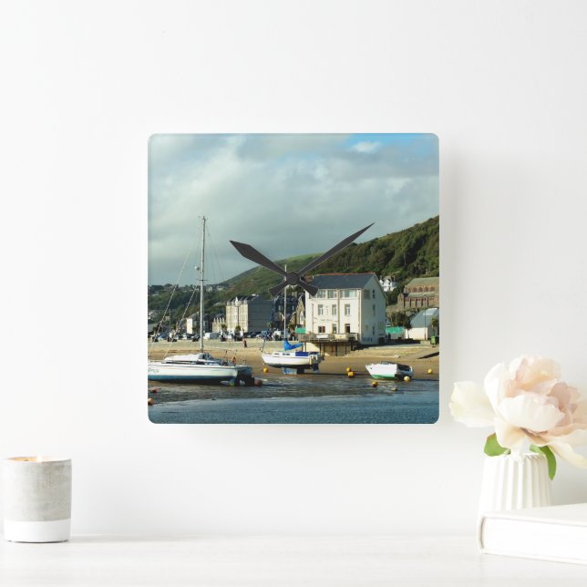 ANSICHTEN VON WALES QUADRATISCHE WANDUHR (Zuhause)