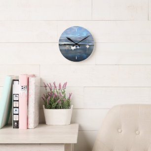 ANSICHTEN VON WALES RUNDE WANDUHR