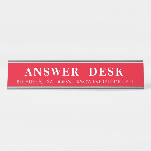 Anske Desk Funny Desk Sign Schreibtischnamensplakette (Vorderseite )