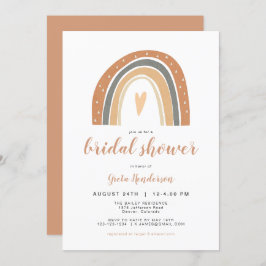 ANSLEY | Boho Burnt Orange Rainbow Brautparty Einladung