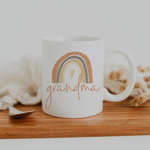 ANSLEY Boho Burnt Orange Rainbow Heart Grandma Kaffeetasse