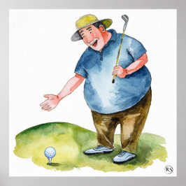 Ansprache des Balls - Golf Art Print Poster