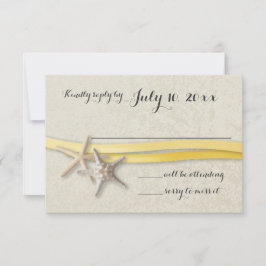Ansprechen von Starfish und Ribbon Yellow Beach RSVP Karte