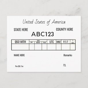 Ansprechpartner für Funkamateure der QSL-Karte Postkarte