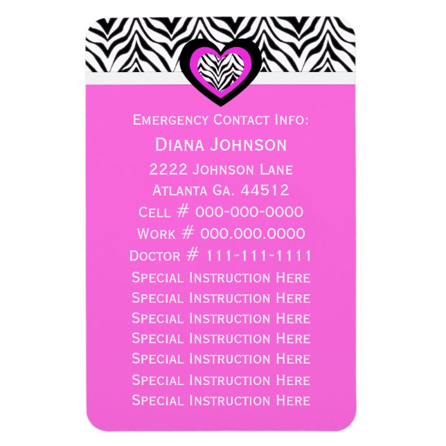 Ansprechpartner: Zebra Babysitter Premium Magnet (Vertikal)