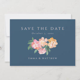Anspruchsvolle Aquarellfarben-Blume Blue Back QR Save The Date