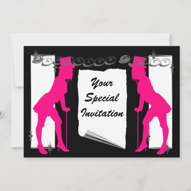Anspruchsvolle Bachelor-Party Einladung (Vorderseite)