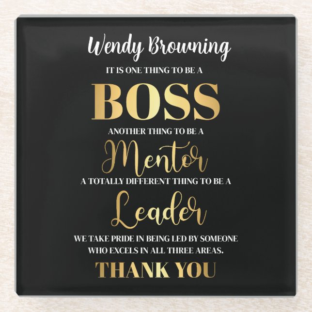 Anspruchsvolle Begeisterung für Glold & Black Boss Glasuntersetzer (Vorderseite)