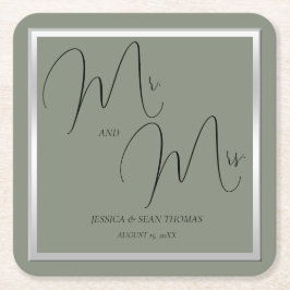 Anspruchsvolle Hochzeit & Silver Wedding Rechteckiger Pappuntersetzer