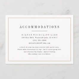 Anspruchsvolle minimalistische Hochzeitsunterkünft Begleitkarte