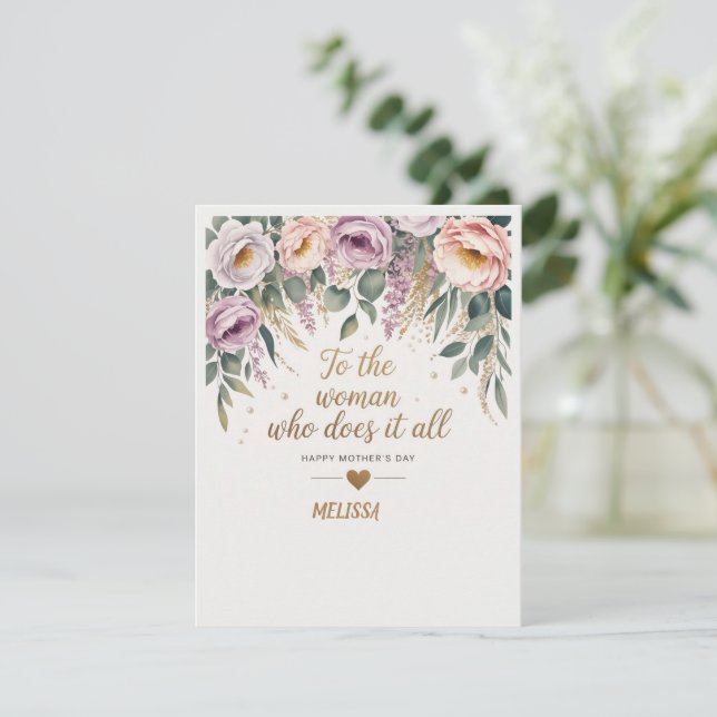 Anspruchsvolle Muttertagskarte Mitteilungskarte (Stehend Vorderseite)