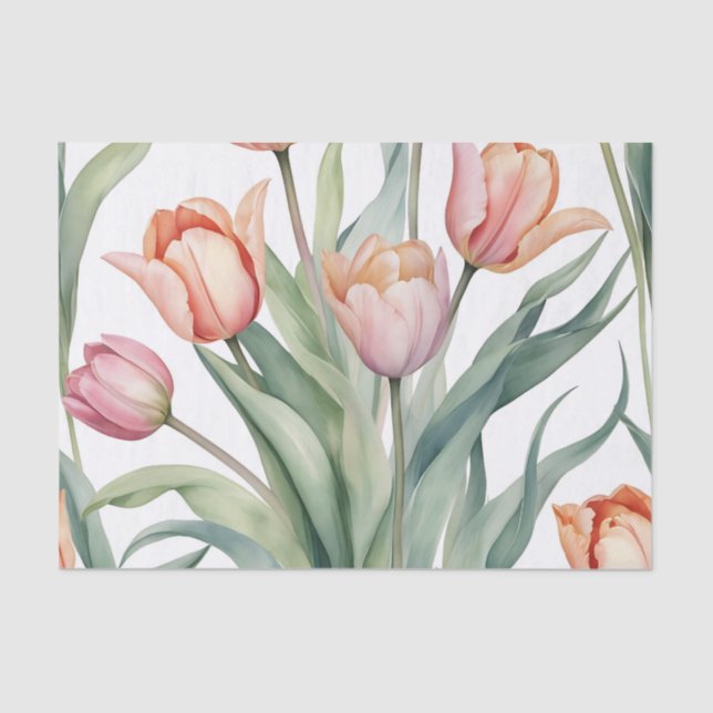 Anspruchsvolle Tulip mit Aquarellfarbe Seidenpapier (Vorderseite)