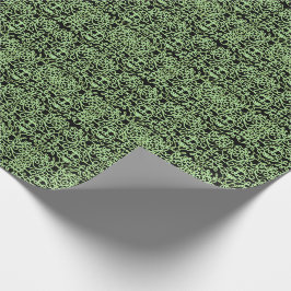 Anspruchsvolle Wirbel | schwarz und grün  Geschenkpapier