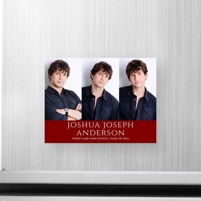 Anspruchsvoller Abschluss Drei-Foto-Rotes Magnet (Von Creator hochgeladen)