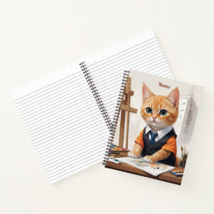 Anspruchsvoller Architekt Cat Ginger Kitten Art Notizbuch