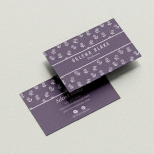 Anspruchsvoller Blumenchic   Modernes Elegant Visitenkarte