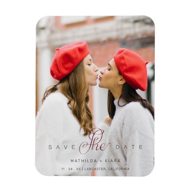 Anspruchsvolles Custom Foto Couple Lesbian Gay Magnet (Vertikal)