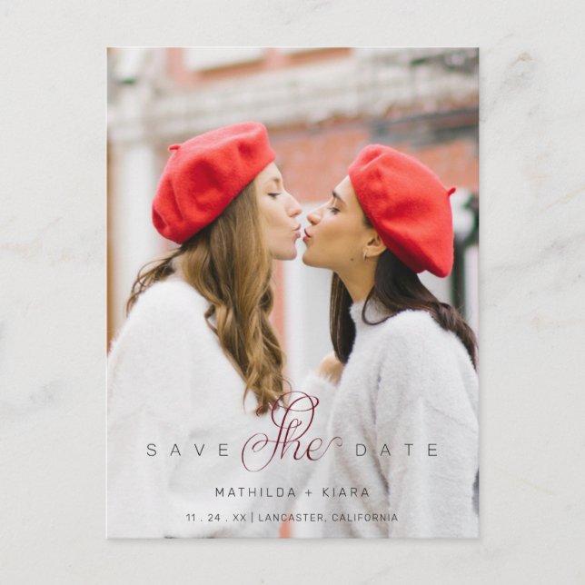 Anspruchsvolles Custom Foto Couple Lesbian Gay Postkarte (Vorderseite)