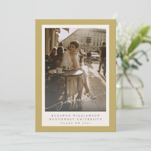 Anspruchsvolles Gold Full Foto Eleganter Abschluss Ankündigung