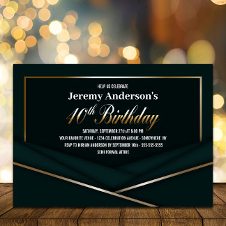 Anspruchsvolles Green Gold 40. Geburtstag Party Einladung