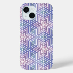 Anspruchsvolles Muster der geometrischen Star Maze iPhone 15 Hülle