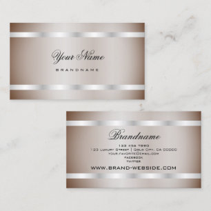 Anständige Shimmer Silver einfach kalligraphische  Visitenkarte