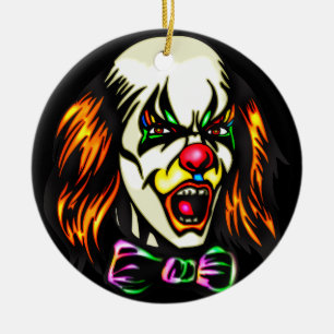 Anstarrender schlechter Clown Keramik Ornament