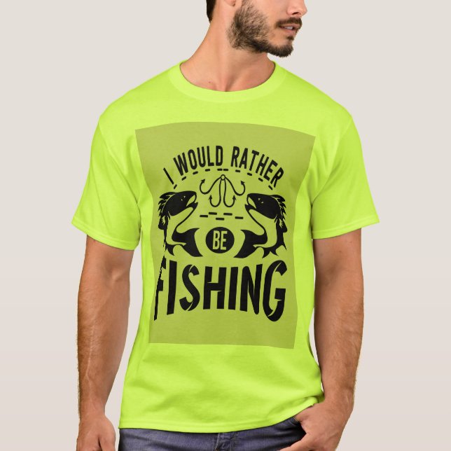 Anstatt T - Shirt von Männern zu fischen - Angler  (Vorderseite)