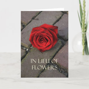 anstelle von Blume Karte für Beileid/Beerdigung