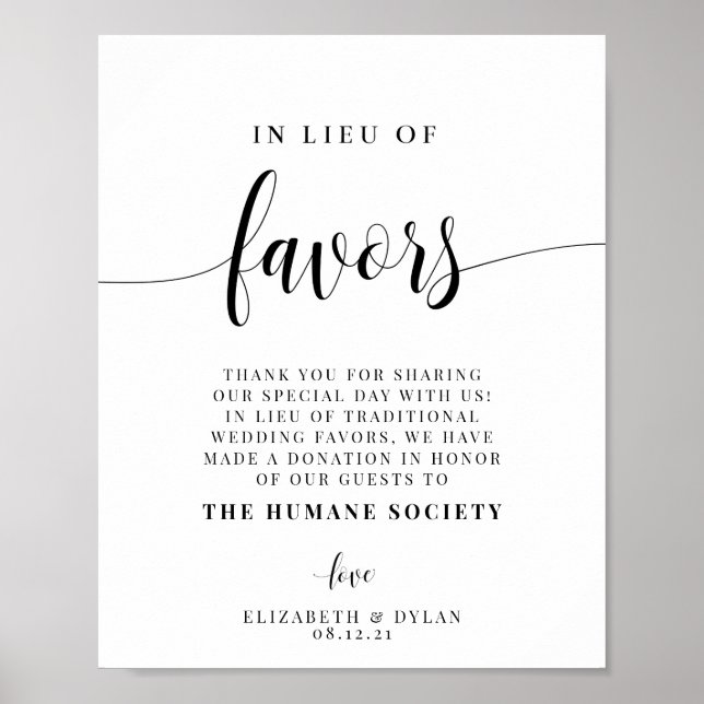 Anstelle von Lieblingen Hochzeitplakaten Poster (Vorne)