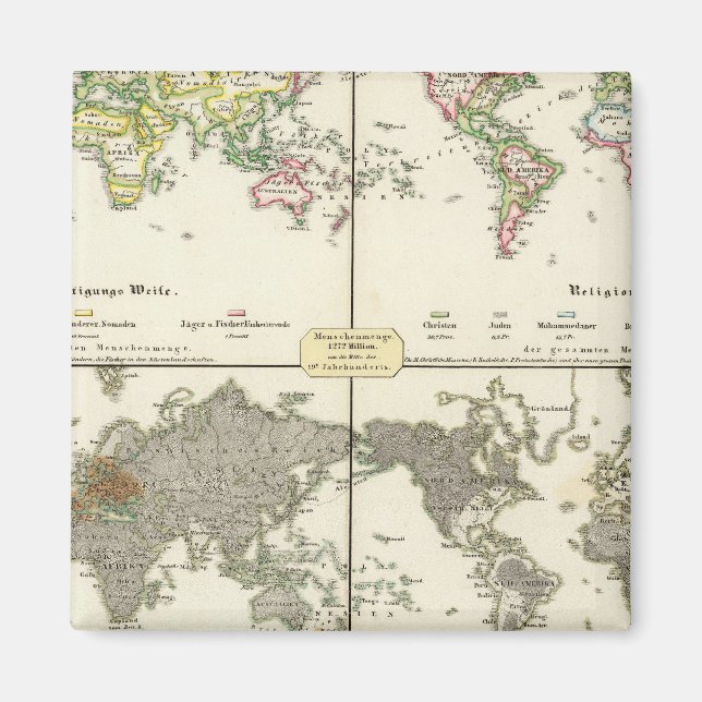 Anstellung Religions Government Map Magnet (Vorne)