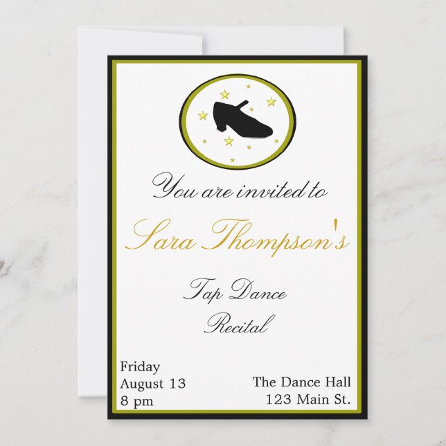 Anstich Dance Erwägungsgrund Einladung (Vorderseite)