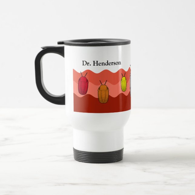 Anstieg der Trilobiten - prähistorisches Tier Reisebecher (Links)