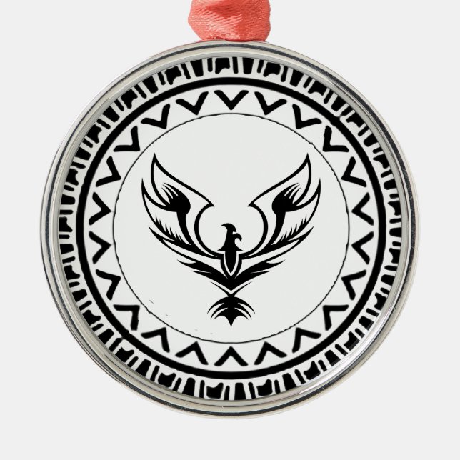 Anstieg des Phönix Silbernes Ornament (Vorne)