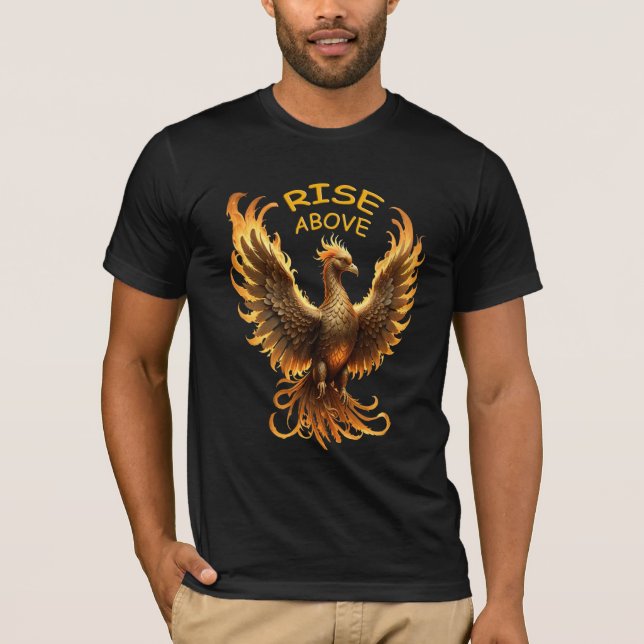 Anstieg über Phoenix-Feuer Mythischer Vogel T-Shirt (Vorderseite)
