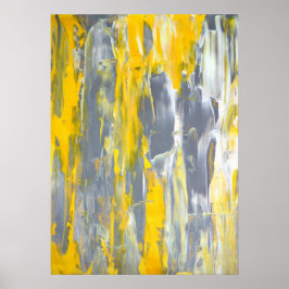 "Anstiften" Abstrakter Graukunst und Gelb Poster