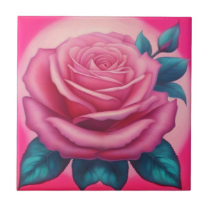 Anstrich einer neonrosa Rose Fliese