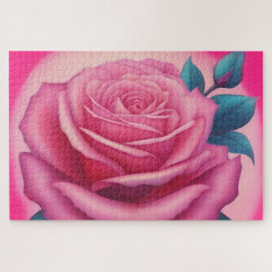 Anstrich einer neonrosa Rose Puzzle