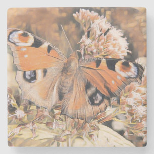 Anstrich eines Orange- und Schwarzen Schmetterling Steinuntersetzer