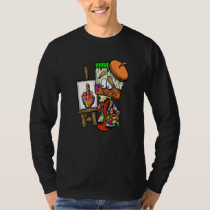 Anstrich Pinsel Easel Farbenfrohe Mittelfinger T-Shirt
