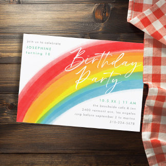 Anstrich primäre Regenbogen Geburtstagsparty Einla Einladung