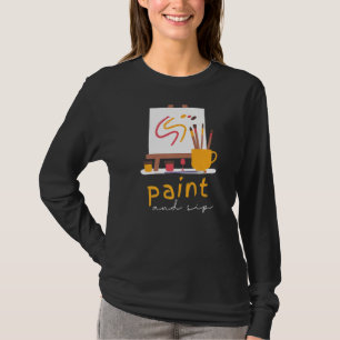 Anstrich und Sip Party Wein Trinken Regenbogenfarb T-Shirt