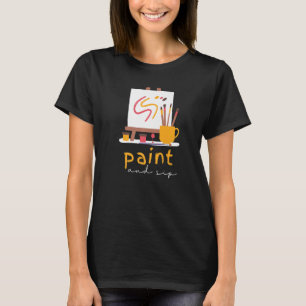 Anstrich und Sip Party Wein Trinken Regenbogenfarb T-Shirt