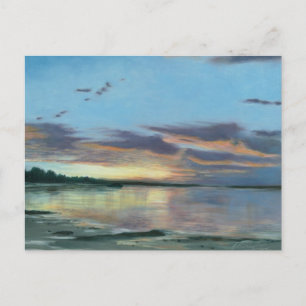Anstrich von Sonnenuntergang am Strand Oregon Postkarte