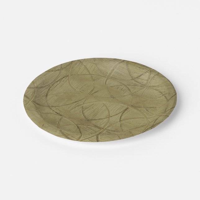 Anstrich von verbundenen Kreisen durch Jennifer Go Pappteller (Schrägansicht)