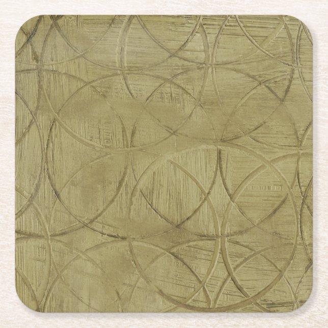 Anstrich von verbundenen Kreisen durch Jennifer Go Rechteckiger Pappuntersetzer (Vorderseite)