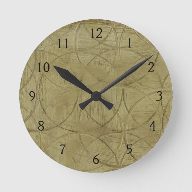 Anstrich von verbundenen Kreisen durch Jennifer Go Runde Wanduhr (Vorderseite)