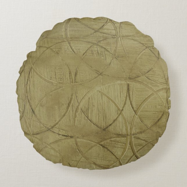 Anstrich von verbundenen Kreisen durch Jennifer Go Rundes Kissen (Vorderseite)